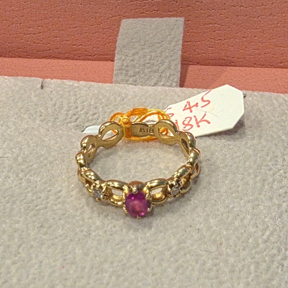 💥💥SALE/today only💥💥18K Real Gold Natural Pink Ruby Pinky Ring